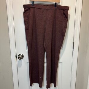 Lee Womens Pull On Pants Smarter Fit Burgundy XXL